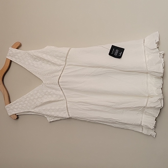 Lulus NWT Endlessly Enticing White Embroidered Babydoll Mini Dress - Picture 6 of 11